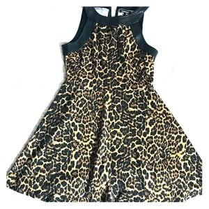 Leopard print skater dress